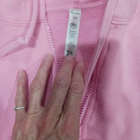 Alo yoga cropped pink half zip pullover - Picture 3 of 7
